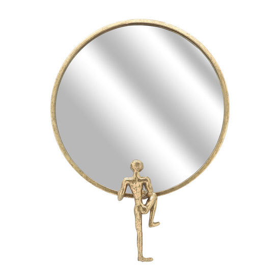 24"H Mirror with Decorative Figure - Mounted Circular Wall Mirror