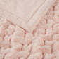Ruched 50x60" Throw Blanket, Blush Pink
