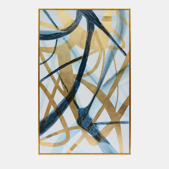 Abstract Hand Painted Oil Painting in Blue