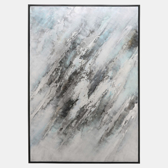 50 x 74 Rectangular Smokey Canvas Wall Art, Abstract Painting