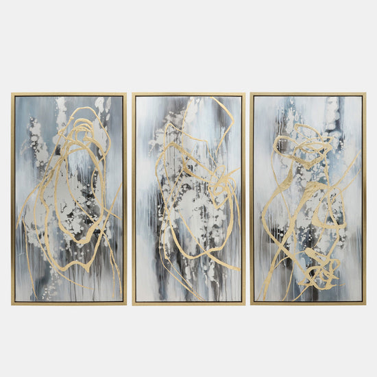 Abstract Luxury Paint Design 3-Piece Framed Canvas Wall Art