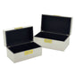 Storage Decor Box (Set of 2): White & Gold