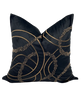 Black Velvet with Gold Embroidery Pillow Cover 20"x20"