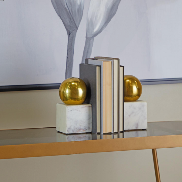 Marble Orb Bookends (3 Colors)