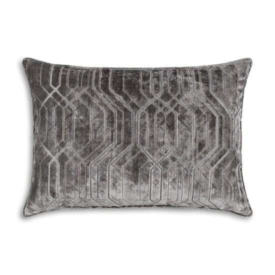 Zira Geometric Light Grey Lumbar Pillow