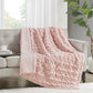 Ruched 50x60" Throw Blanket, Blush Pink