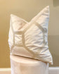 Ivory Velvet Pillow Cover with Translucent Beads 20"x20"