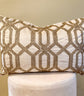 Ivory Velvet with Gold Beads Lumbar Pillow Cover 14"x20"