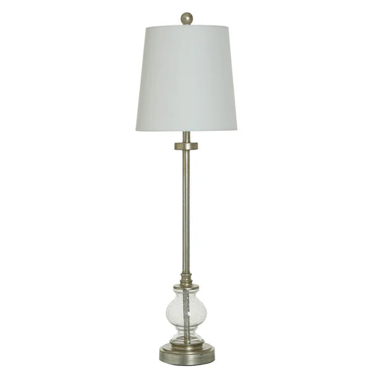 Clear Seeded Metal Buffet Lamp (2 Colors)
