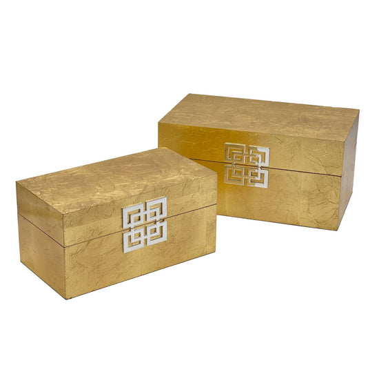 Storage Decor Box (Set of 2): Gold Leaf