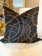 Black Velvet with Gold Embroidery Pillow Cover 20"x20"